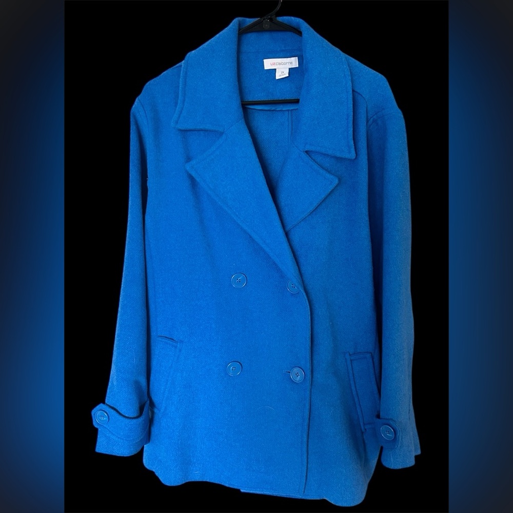 Liz Claiborne Bright Blue Pea Coat
